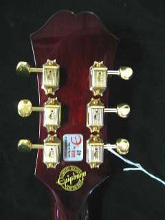 USED EPIPHONE RIVIERA P 93 WINE RED GOLD HARDWARE W/CASE  