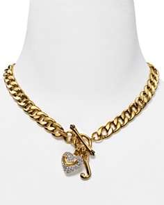 Juicy Couture Gold Tone and Pavé Starter Necklace, 16L
