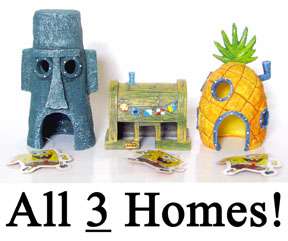 SpongeBob Aquarium ALL 10 PIECES   New Toy Character Fish Tank 