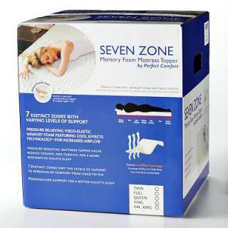 Perfect Comfort Seven Zone Memory Foam Mattress Topper