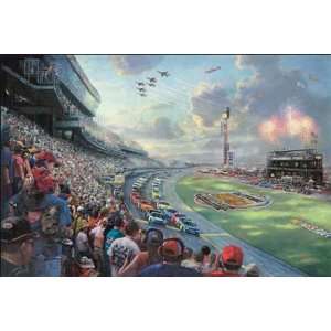 Thomas Kinkade   NASCAR Thunder Artists Proof Canvas