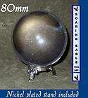 New Crystal Gazing Ball 80mm Nickel Plated Stand Scrying Divination 