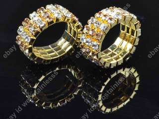   Fashion Black Crystal Rhinestone Cute Stretch Wedding Bride rings