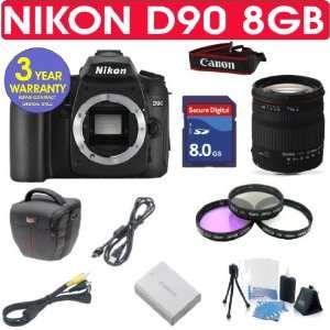  Refurbished Nikon D90 + Sigma 18 200mm Lens + 8GB Memory 
