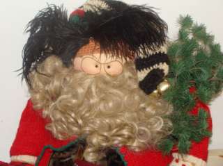 Little Souls OOAK Santa 24 Doll 1997 Hand Knitted Sweater Velvet 
