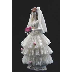    Bride with Bouquet German Dresden Lace Figurine
