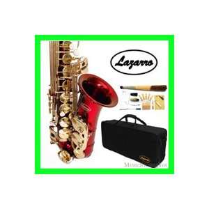  NEW Band Red/Gold Alto Saxophone/Sax Lazarro+11 Reeds,Case 