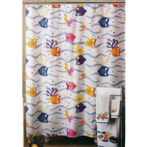  Multicolored Sealife Shower Curtain