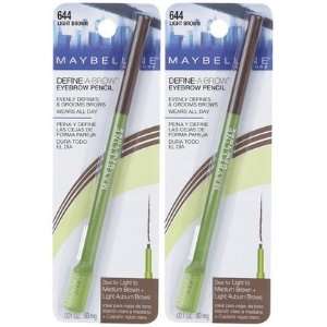 Maybelline Define, A, Brow Eyebrow Pencil, Light Brown, 2 ct (Quantity 