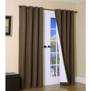  Checkers Grommet Curtain Panel 95   CHOCOLATE