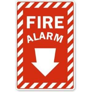 Fire Alarm (with arrow) ShowCase Sign, 9 x 6