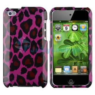 10 Accessory Bundle Pink Heart Pink Leopard Hard Case for iPod Touch 