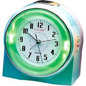 Neonique Travel Style Alarm Clock Green: Home & Kitchen