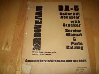 Original Rowe AMI BA 5 Service Man & Parts Catalog  
