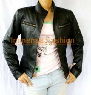 NWT Womens Bomber Leather Jacket Style 20F Size S XL  