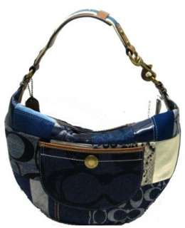  AUTHENTIC COACH DENIM INDIGO PATCHWORK HOBO bag/purse 