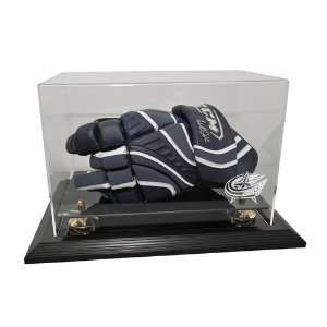  Columbus Blue Jackets Hockey Glove Display Case with Black 