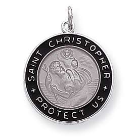   Sterling Silver St St. Saint Christopher Charm Medal Pendant  