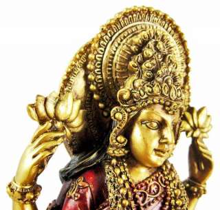 Metallic Gold Laxmi Hindu Goddess Of Wealth Statue Color GOLD  