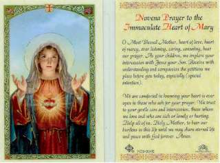 Prayer Cards Novena Prayer Immaculate Heart of Mary HC04 Catholic 