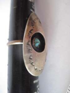 VINTAGE SOUTHWESTERN LARGE 29mm SILVER TURQUOISE CARVED SHADOWBOX RING 