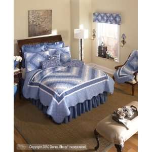 Donna Sharp Precious Postage Stamp Quilted Throw or Wallhanging Blue