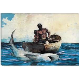 Shark Fishing 1885 by Winslow Homer Canvas Painting 