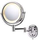   Wall Mount Makeup Shave Lighted Nickel Mirror 5X magnification