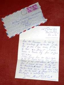   ALS Autographed Signed Letter w/Envelope * Price Lowered *  