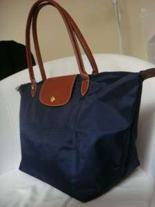Longchamp NEW Le Pliage Tote Bag Handbag navy LONG Larg  
