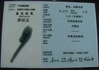 Certified Dragon Smoke Cigarette Pipe Holder Purple Chinese Hetian 