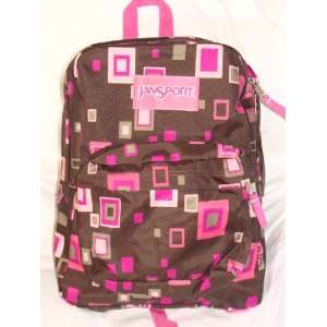  Jansport Superbreak Chocolate Chip Pink Squares Backpack 