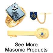 Mens Gold Plated Masonic Freemason Blue Lodge Ring  