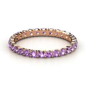 Rich & Thin Eternity Band, 18K Rose Gold Ring with Amethyst
