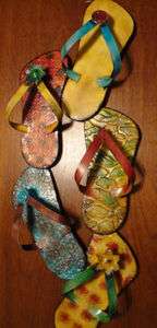 METAL WALL ART DECOR FLIP FLOPS 29 X 12 VERY COLORFUL NEW WITH TAGS 