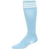 adidas 3 Stripes II Soccer Sock (13c 4y)   Light Blue / White
