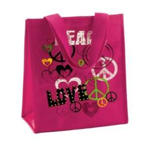 Lunch Tote Peace & Love Hot Stuff Insulated With Pink 
