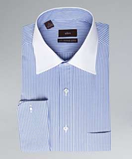 Alara blue bengal stripe classic fit french cuff dress shirt
