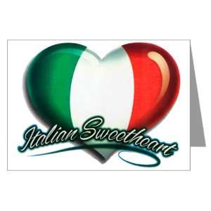  Greeting Cards (10 Pack) Italian Sweetheart Italy Flag 