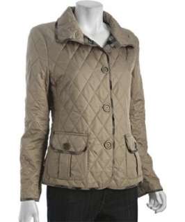 style #315944901 Burberry Brit old stone quilted poly short insulated 