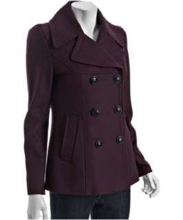 DKNY cabernet wool Kerianne notched collar peacoat   up to 