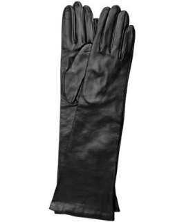 Portolano black leather long gloves   
