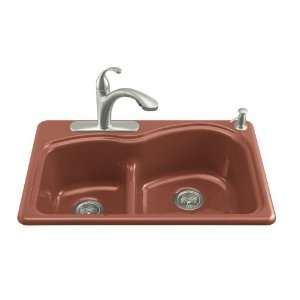 Kohler K 5839 4 R1 Woodfield Smart Divide Self Rimming Kitchen Sink 