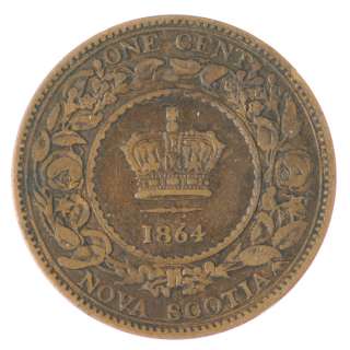 1864   Canada   Nova Scotia   Victoria Large Cent Coin   SKU# 1433 