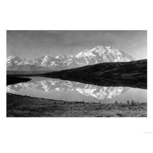   Mount McKinley from the Lake Giclee Poster Print, 12x9