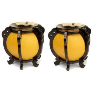  Asian Lantern Style Orange Cylinder Electric Oil Warmer 