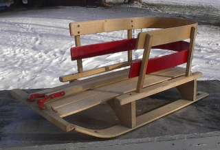 VINTAGE Wooden Snow BABY SLED Wood Sledding WOW  