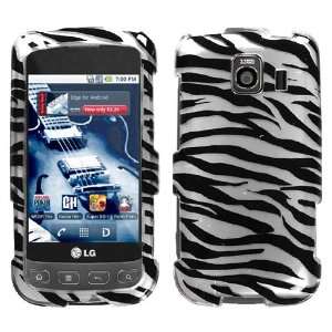 com LG LS670 (Optimus S) Zebra Skin (2D Silver) Phone Protector Cover 