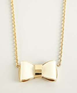 Stella McCartney clotted cream enamel and gold plate bow necklace 