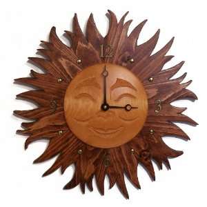  Sun Clock   Maple Mahogany   16inch